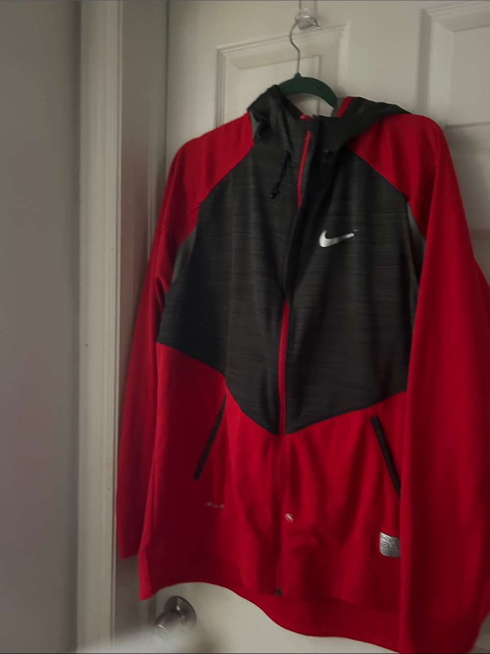 Nike Red and Black Hooded Performance Training Jacket